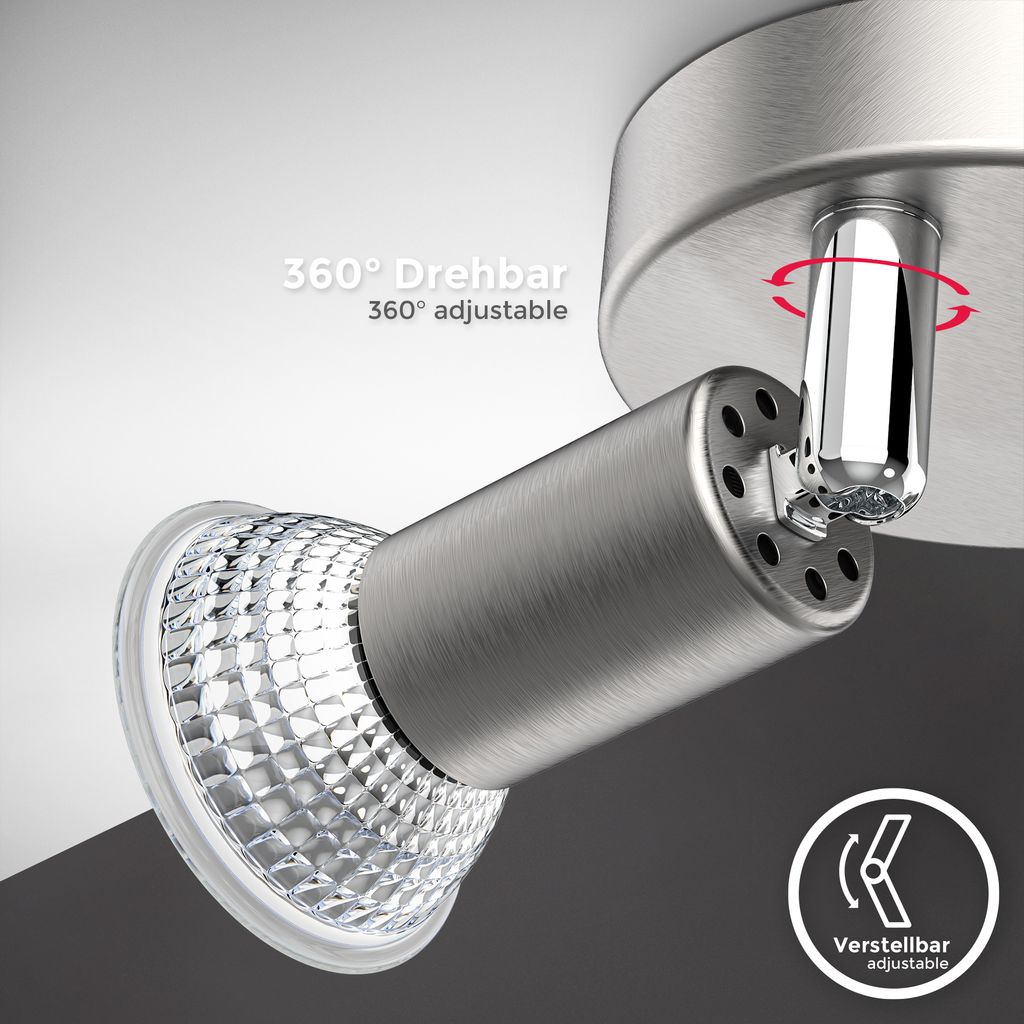 LED Spotleuchte. matt-nickel. 2xLED/GU10/3W 4