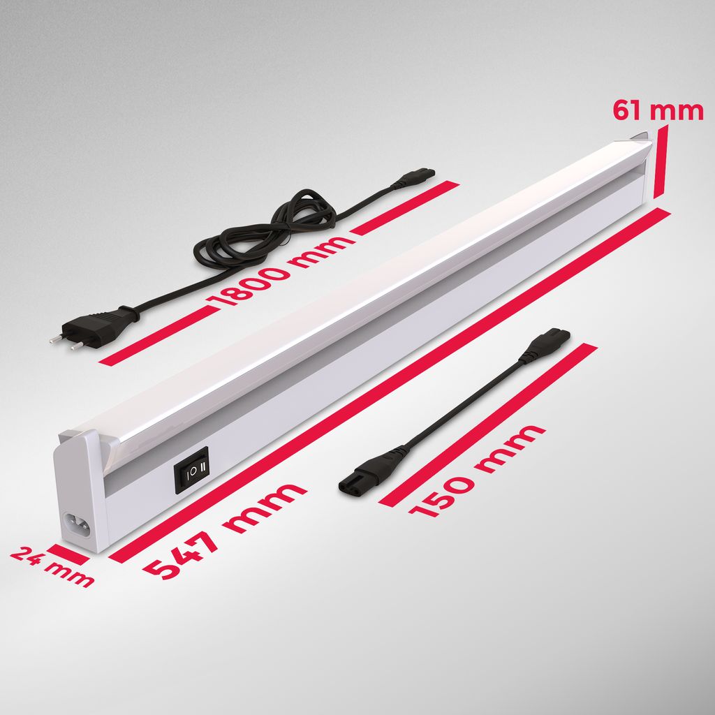 Unterbauleuchte - 6,8W, 740lm, LED, Stecker, erweiterbar, CCT, silber