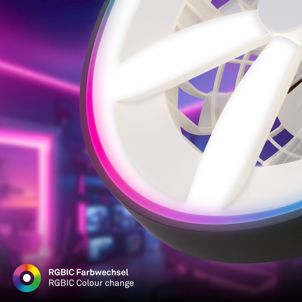 Deckenventilator mit Beleuchtung Fernbedienung Ventilator Dimmbar RGBIC CCT 7