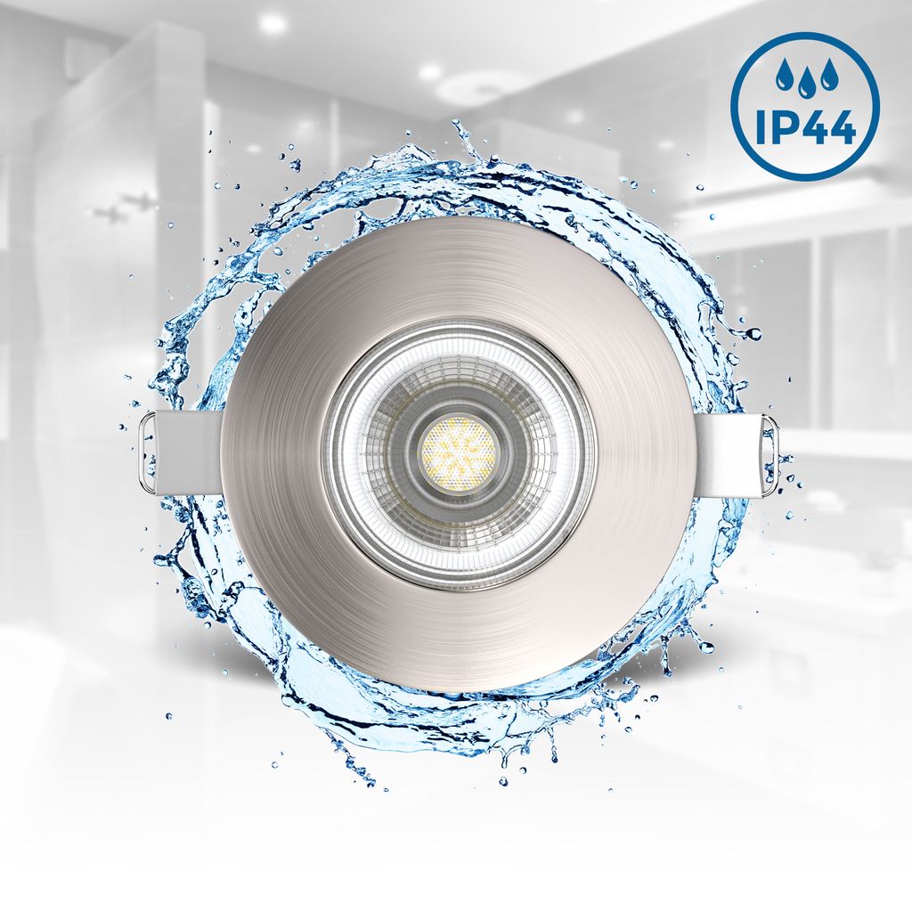 Einbaustrahler 68mm 6er Set - 230V. 4.9W. 480lm. LED. dimmbar. IP44. warmweiß. matt-nickel 7