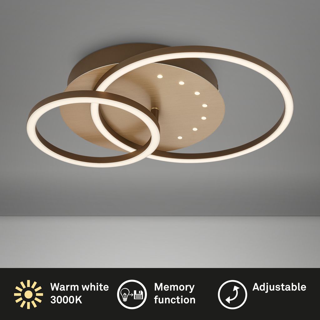 LED ceiling light with LED dots.brown-gold.LED/26W 1