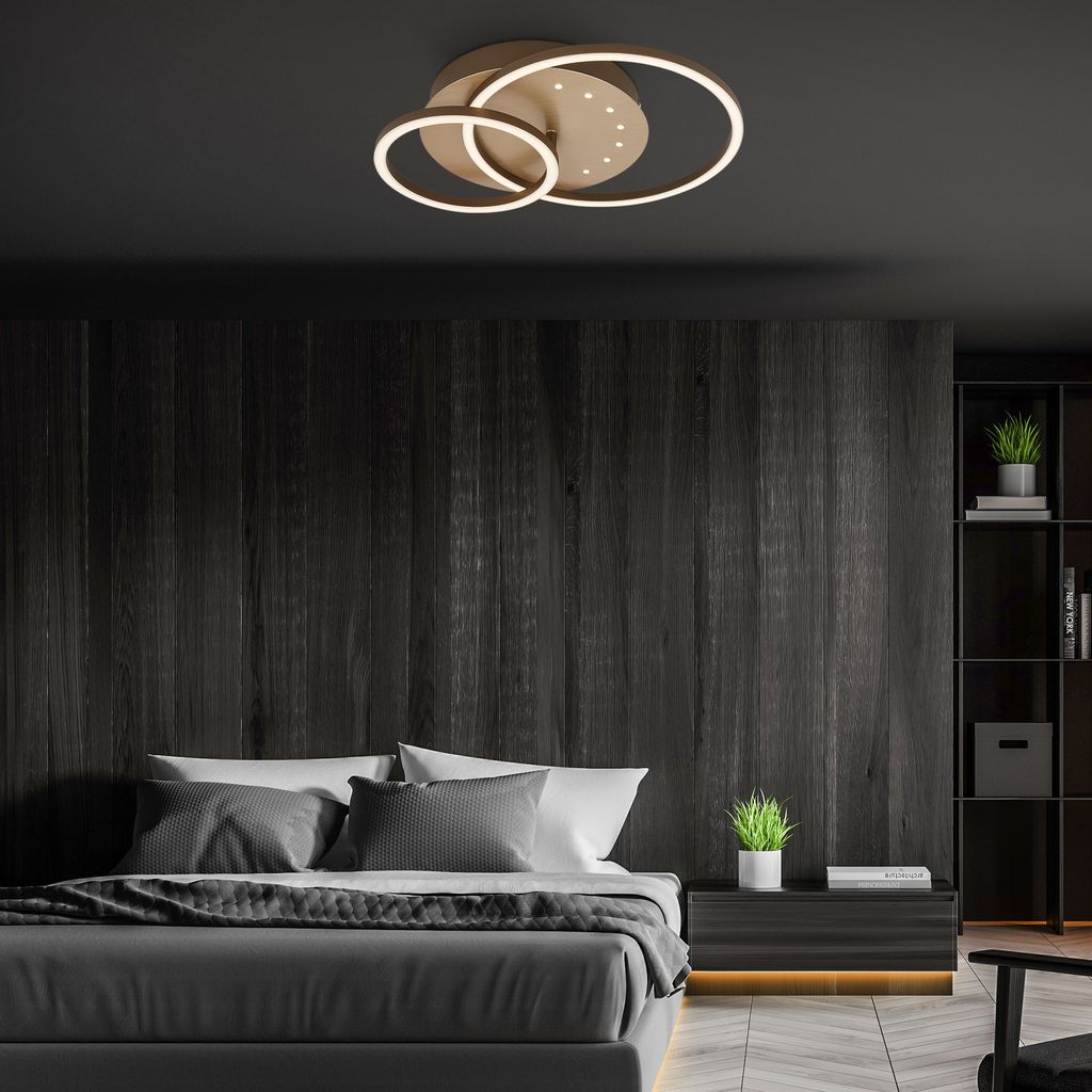 LED ceiling light with LED dots.brown-gold.LED/26W 4