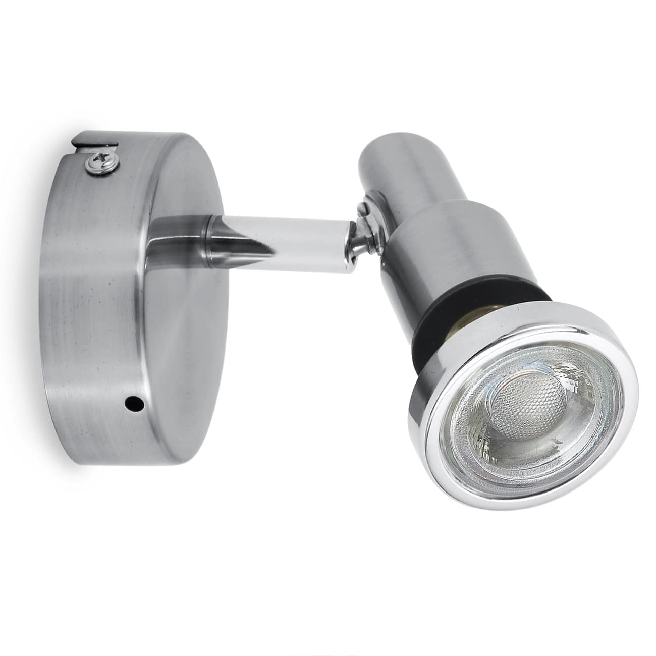 LED Deckenspot 8x10cm - 1-flammig - Bad Deckenleuchte IP44 GU10 5W 400lm Spot dreh- & schwenkbar warmweiß | Matt-Nickel Chrom - 6