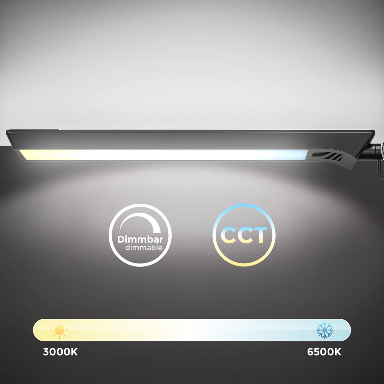 CCT LED Klemmleuchte stufenlos dimmbar schwarz - 4