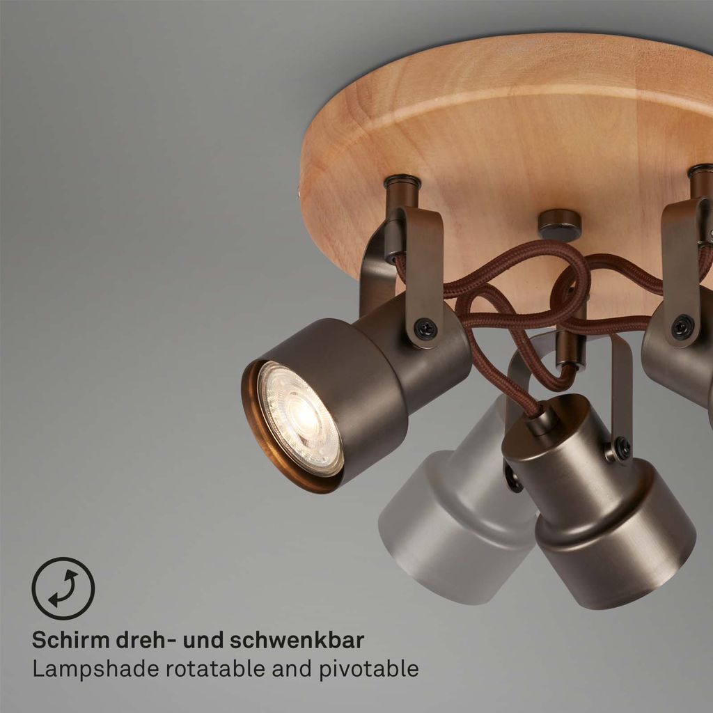 Tahun Deckenspot. schwenkbar. warmweißes Licht. Antik-Grau 2