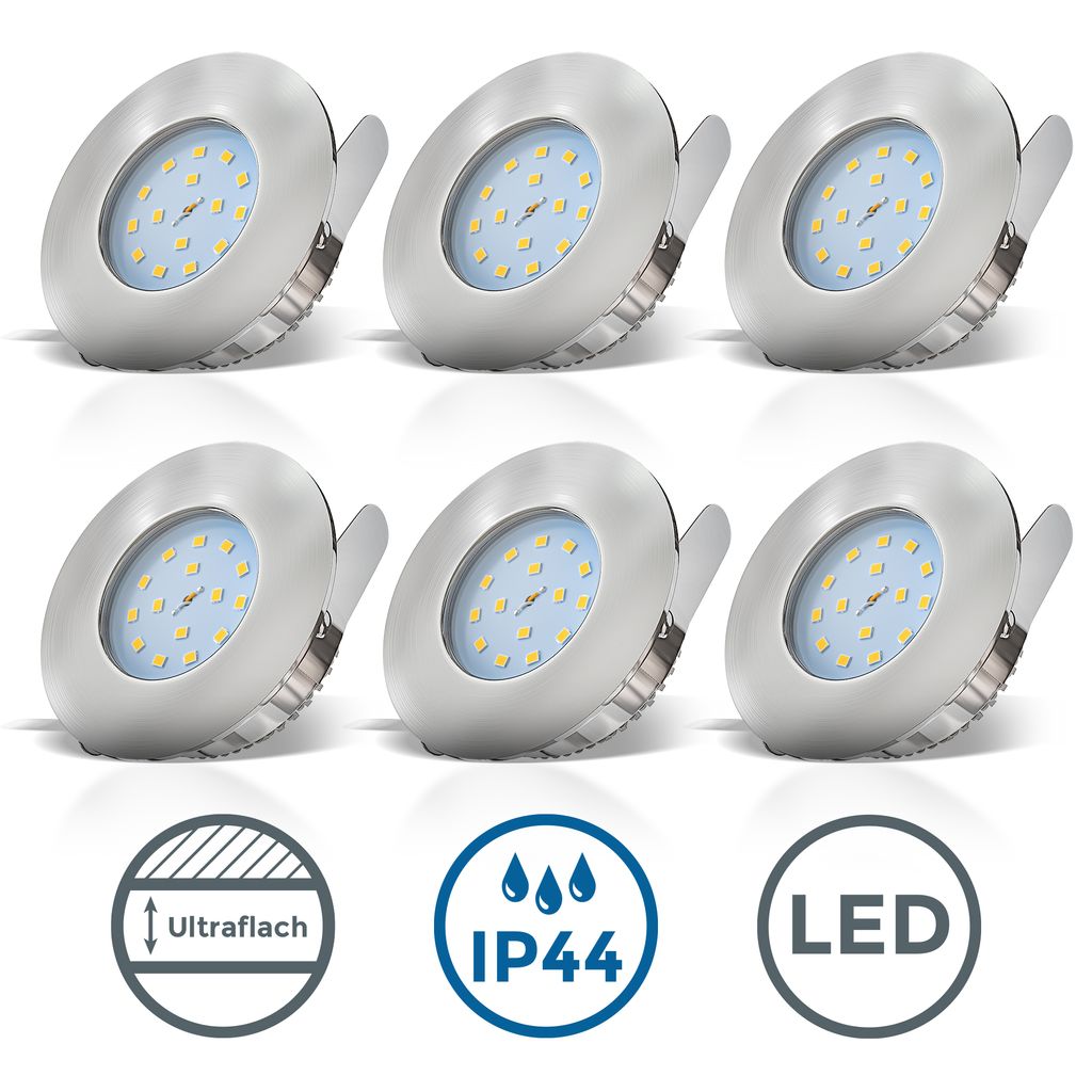 LED Einbauleuchten-Set. matt-nickel. 6xLED-Modul/4.8W	 1