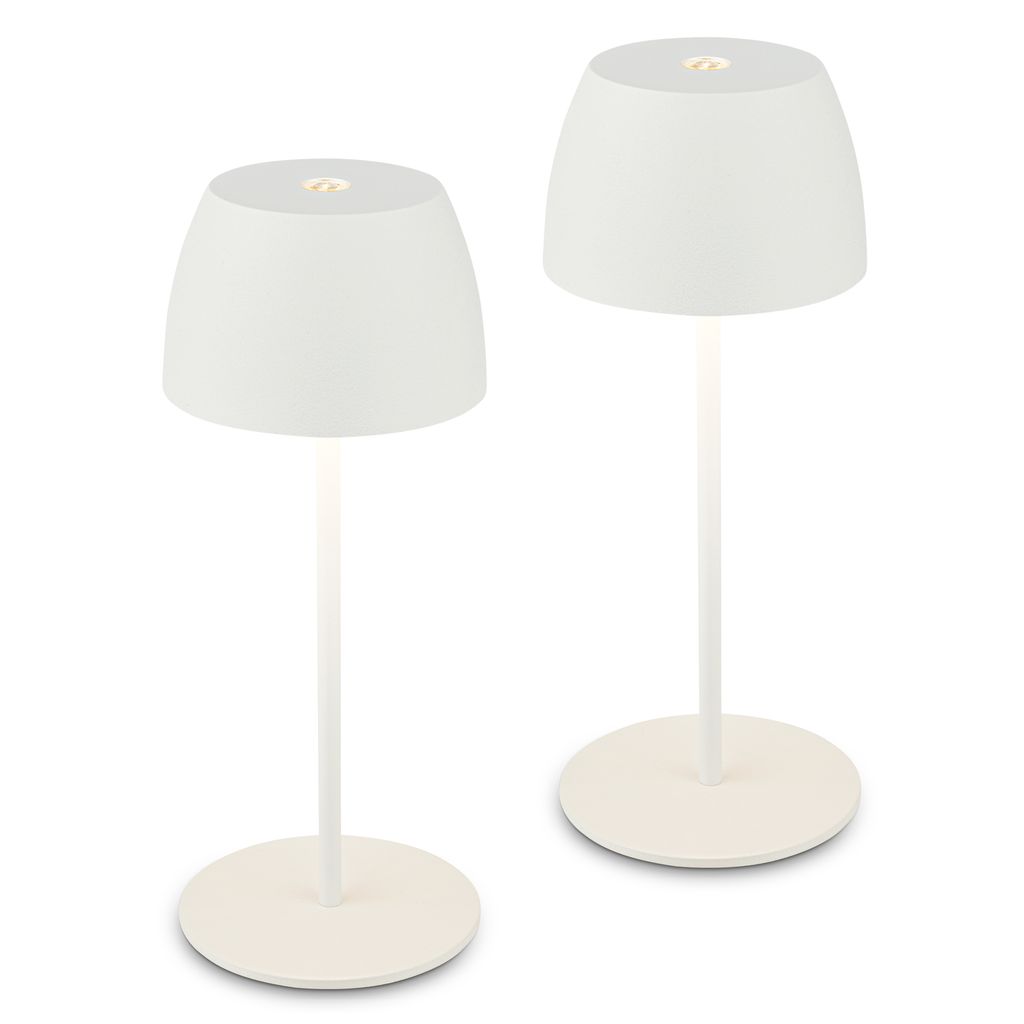 2er Set Briloner Serina Mini Mini LED Tischlampe kabellos IP44. Dimmbar. Touch. Spritzwasserschutz. Kabellos. Weiß. Ø8 x 20 cm 0