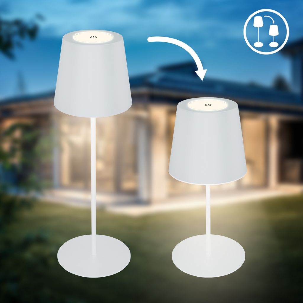 Tischlampe - 2.5W. 200lm. kabellos. led. dimmbar. warmweiß. weiß 9