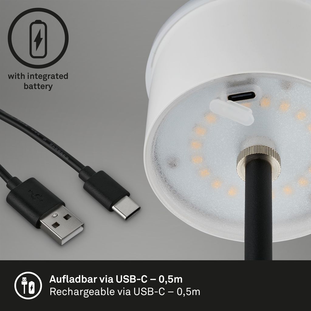 LED Akku-Tischleuchte 38 cm 2.6W 280lm schwarz 4