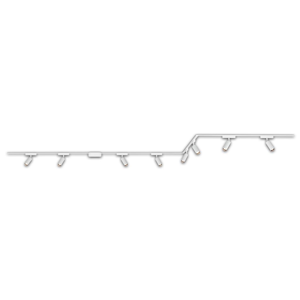 NV Track Schienensystem. Komplettset. 8x LED Spots. Schwenkbar. U-Form / Z-Form. Weiß. 5 m 0