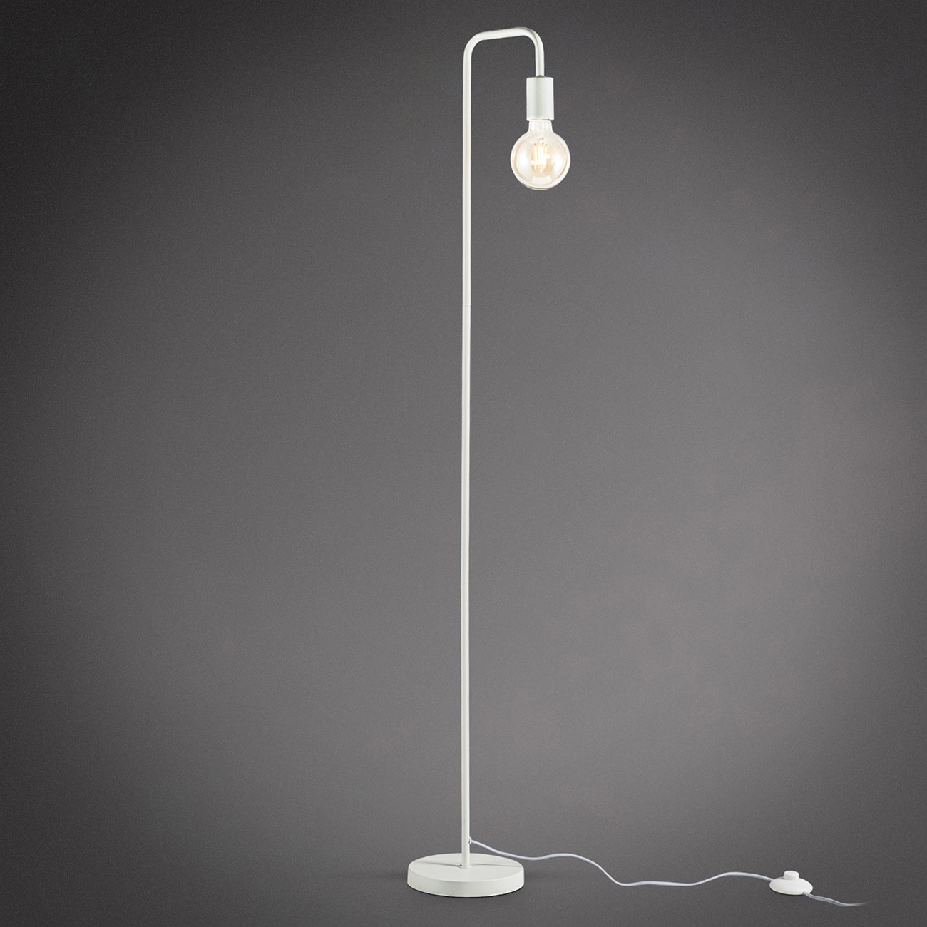 Metall Stehlampe im Retro Design weiß E27 - 1