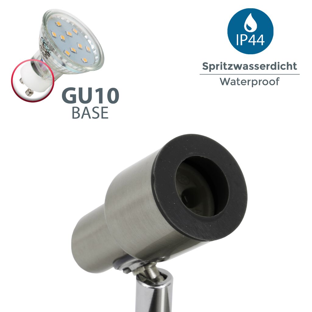 Wandleuchte - 4.8W. 400lm. LED. schwenkbar. IP44. warmweiß. silberfarbig 5