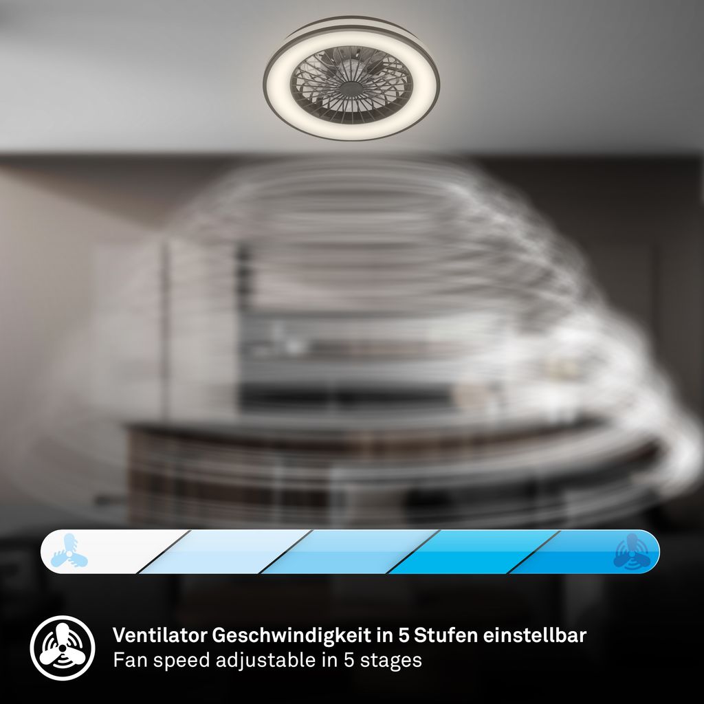 LED Deckenventilator Beleuchtung Deckenlampe Schlafzimmer Fernbedienung Dimmbar 5