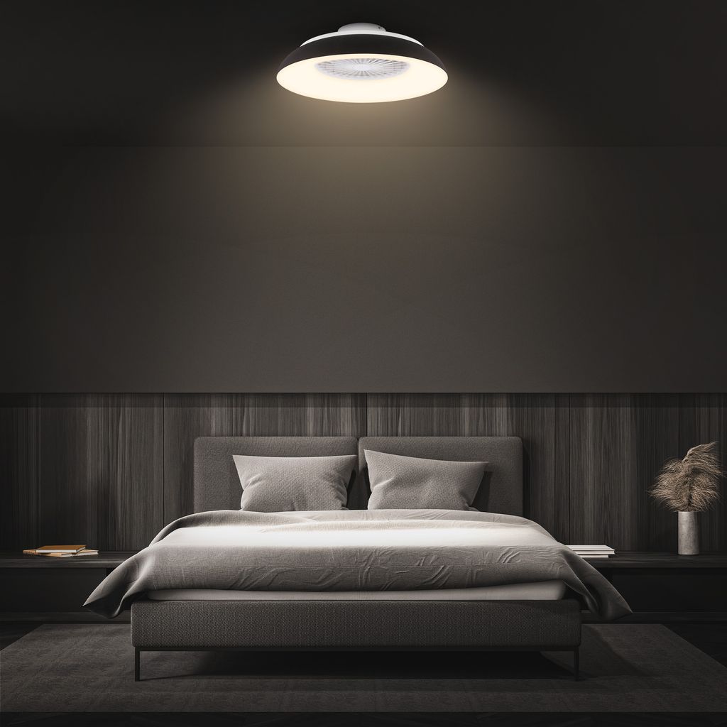 Briloner Deckenventilator mit Licht Fernbedienung Ø60cm Rund 36.5W 3900lm 3000K-6500K Warmweiß bis Tageslichtweiß DC-Motor Schwarz - Deckenleuchte Schlafzimmer Wohnzimmer 8