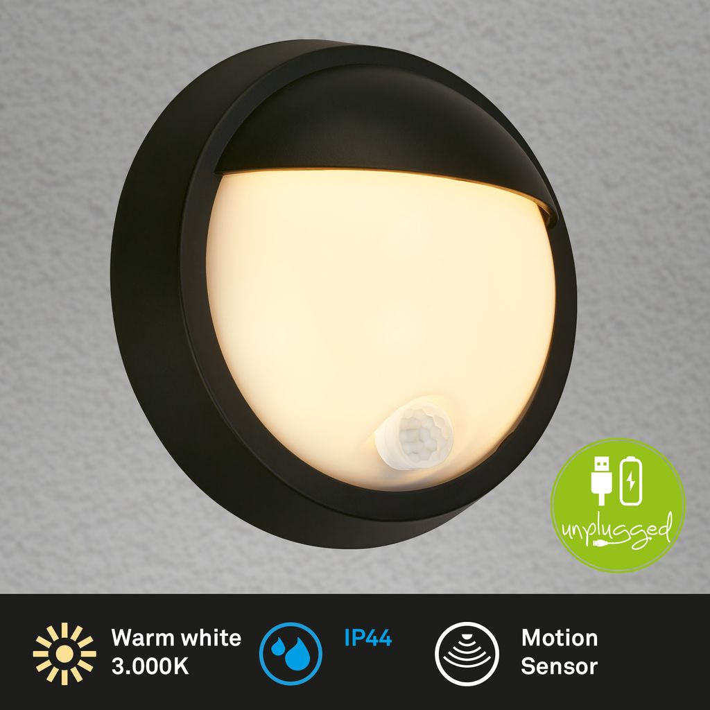 Puni LED Wandleuchte Aussen. Bewegungsmelder. Dämmerungssensor. Akku 1