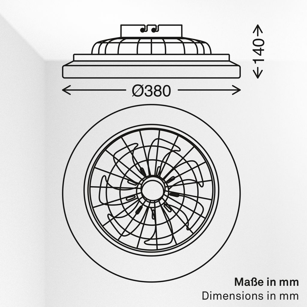 Pafo Deckenventilator mit Beleuchtung - 24W, 2600lm, 5 Geschwindkeiten, CCT, Dimmbar, Weiß