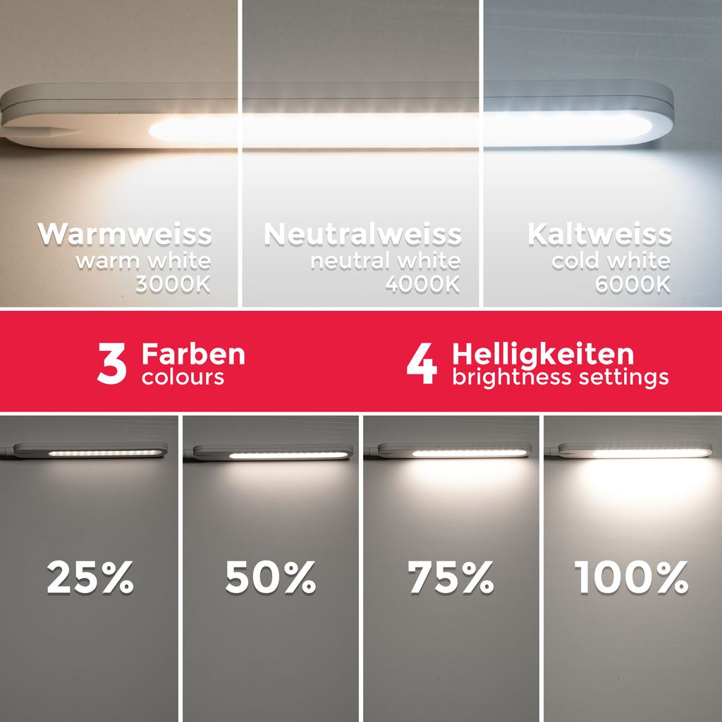 Stehlampe - 6.5W. 600lm. LED. dimmbar. schwenkbar. touch. CCT. Weiß 5