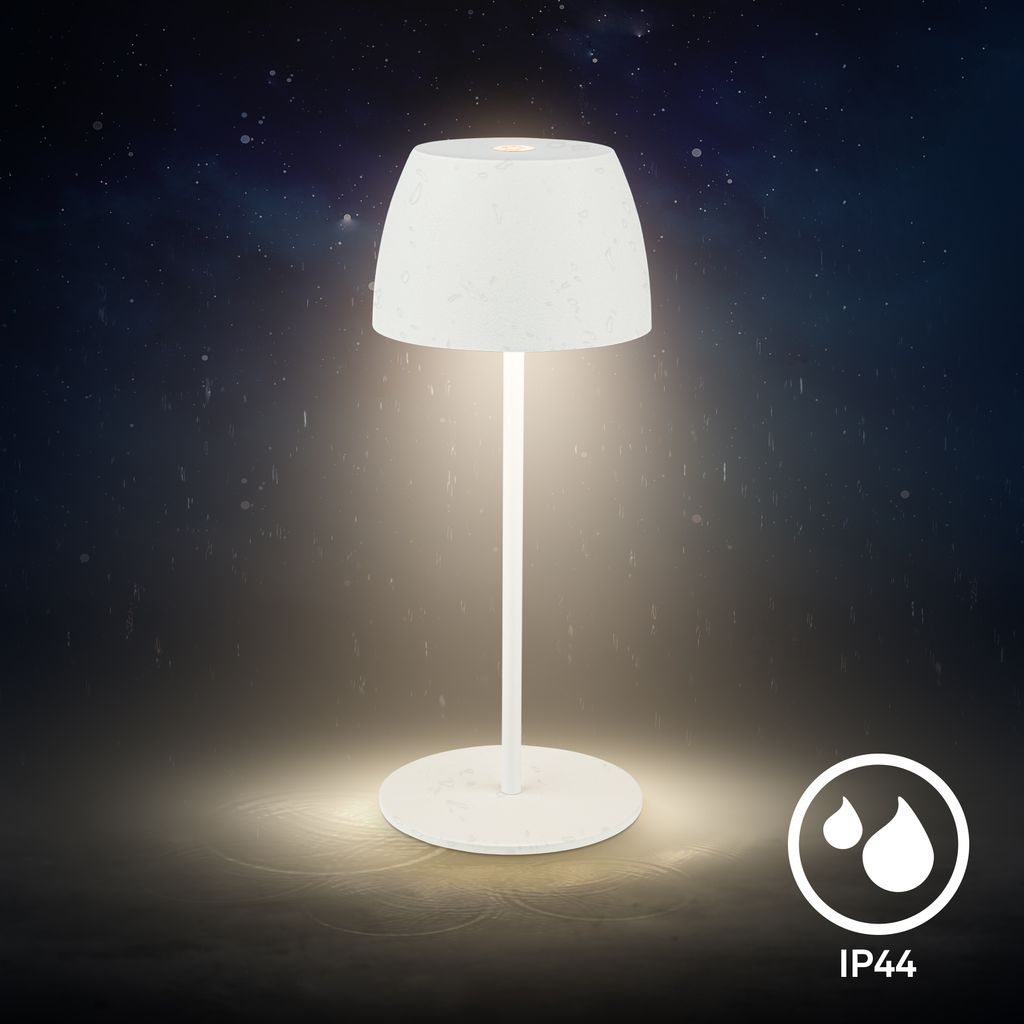2er Set Briloner Serina Mini Mini LED Tischlampe kabellos IP44. Dimmbar. Touch. Spritzwasserschutz. Kabellos. Weiß. Ø8 x 20 cm 2