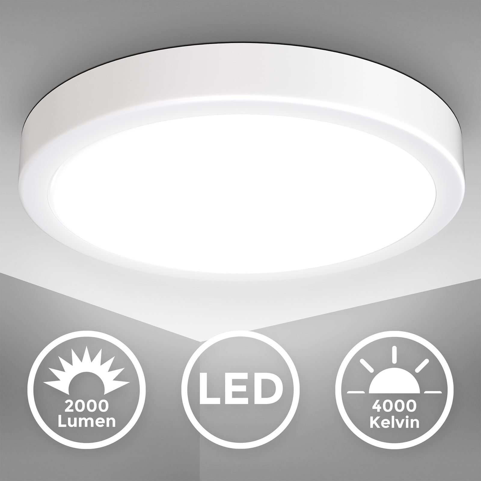 LED Deckenlampe neutralweiß rund - 3