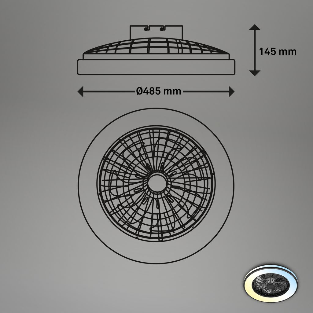 LED Deckenventilator Beleuchtung Deckenlampe Schlafzimmer Fernbedienung Dimmbar 5