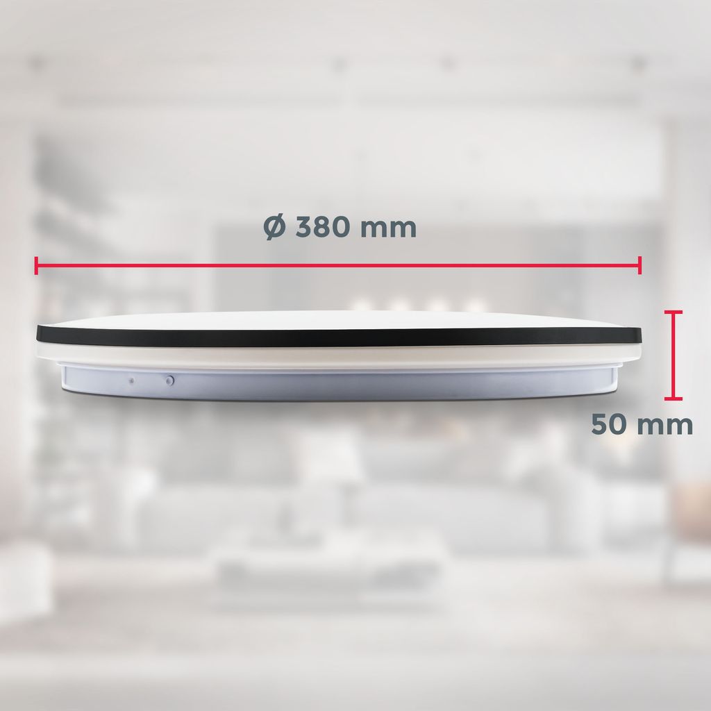 Deckenlampe Ø38 cm - 24W. 3000lm. LED. backlight. neutralweiß. schwarz 4