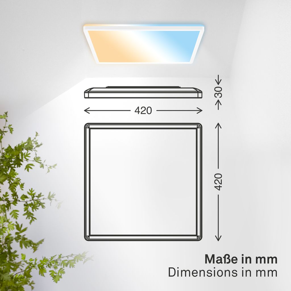 LED Deckenlampe LED Panel Dimmbar Fernbedienung CCT Deckenleuchte IP44 15