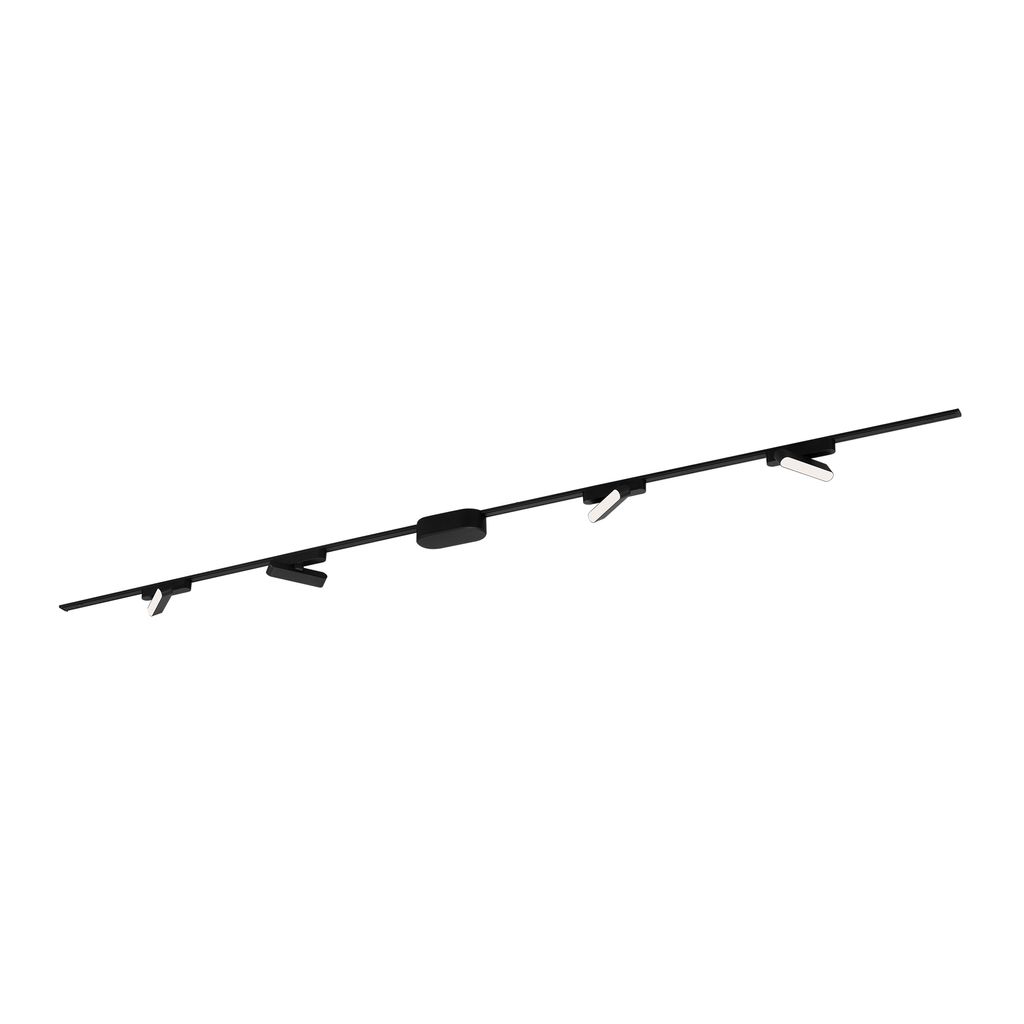 NV Track Schienensystem. Komplettset. 4x LED Tracklight. Schwenkbar. Einspeisung. Schwarz. 2 m 0