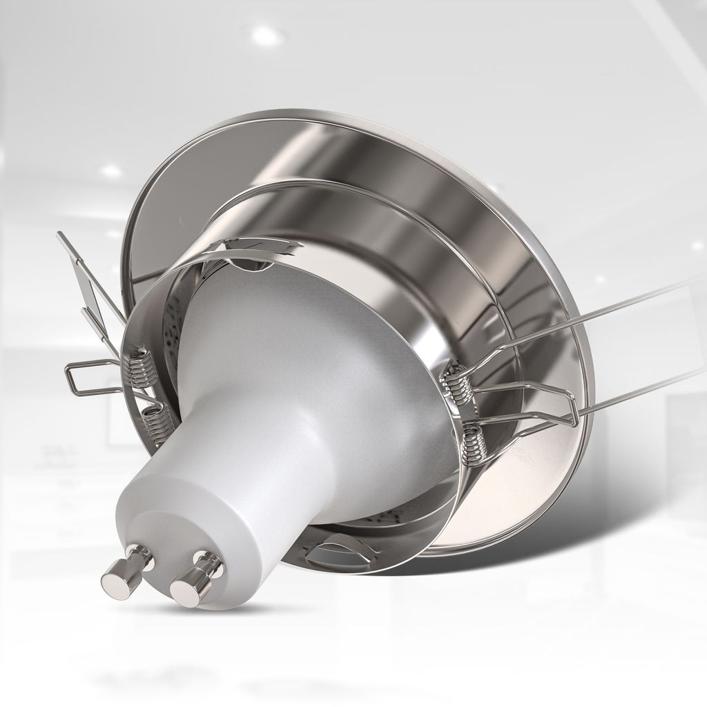 Einbauspot 6er Set 68mm Lochmaß - GU10. 5.5W. 400lm. LED. dimmbar. warmweiß. matt-nickel 8