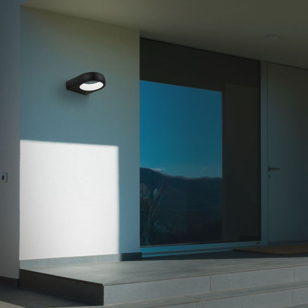 LED Wandleuchte Außen Up & Down - 1-flammig - Wandlampe 230V Bad 17.5x14.5 cm IP44 inkl Leuchtmittel 7.5W 680lm 4000K neutralweiße Lichtfarbe Hauswand Fassade I schwarz 3