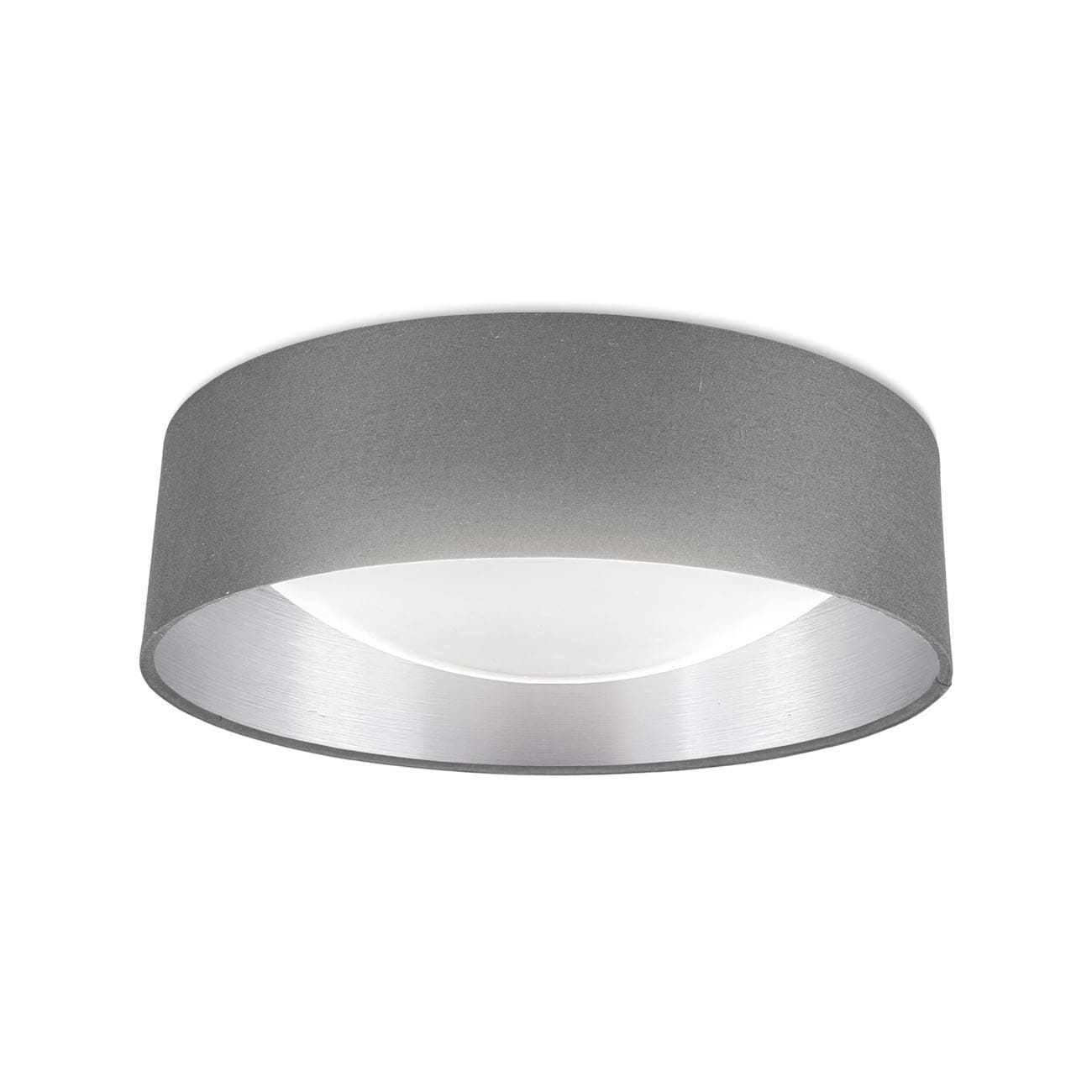 LED Stoffdeckenleuchte grau-silber - 1