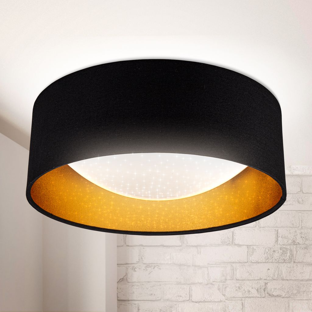 Deckenleuchte Ø32 cm - 12W. 1200lm. LED. Sternenhimmel. 4000K. schwarz-gold 7