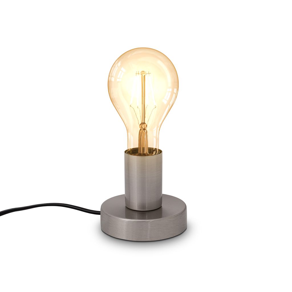 Nachttischlampe - mit Schalter. Metall. max. 10W. E27. matt-nickel 0
