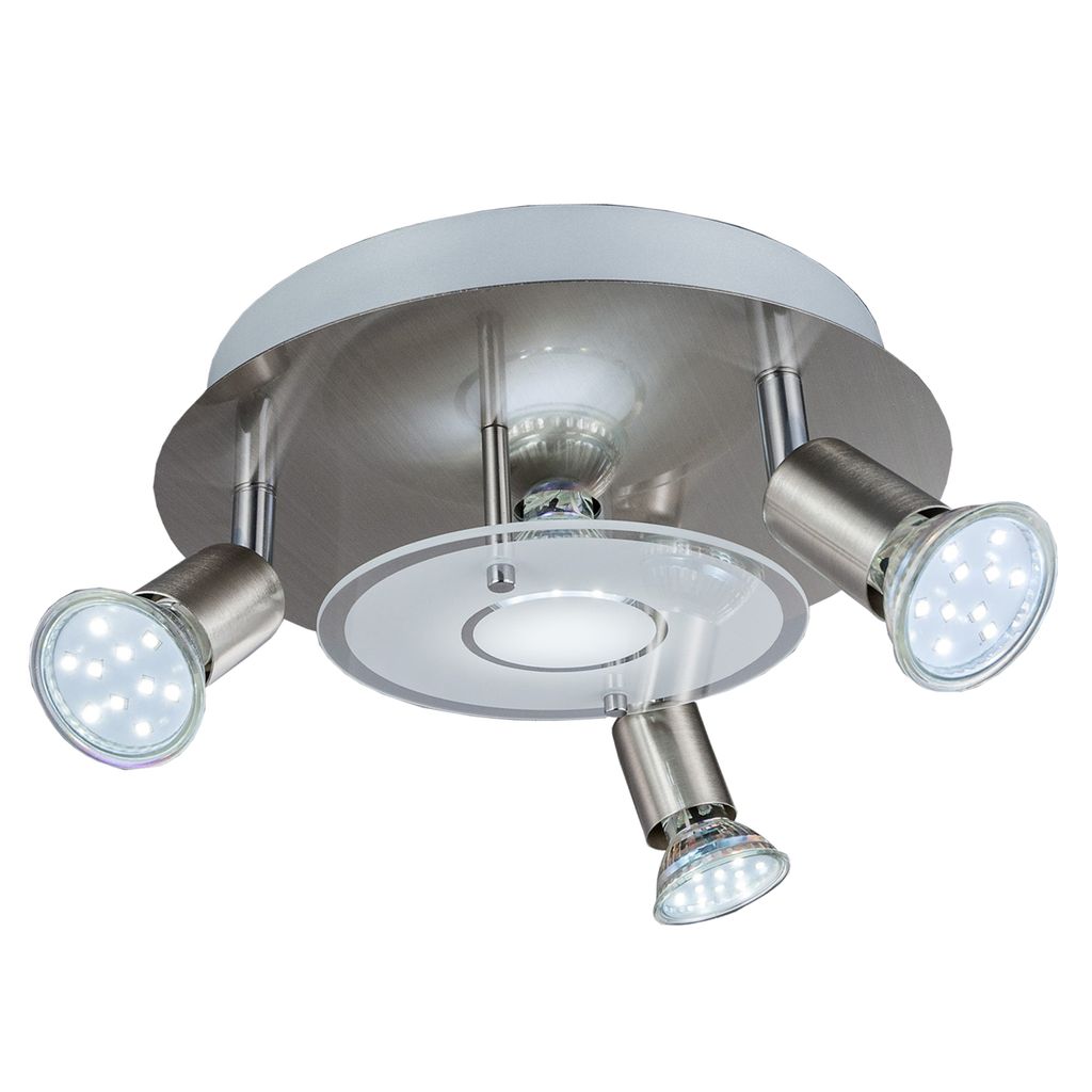 Deckenleuchte Ø25 cm - 12W. 1000lm. LED. schwenkbar. warmweiß. matt-nickel 10