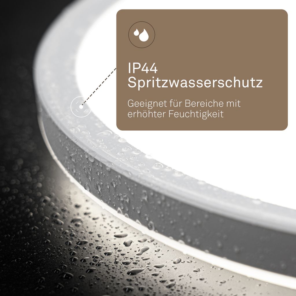 LED Deckenlampe Panel Bad Deckenleuchte Flach IP44 Neutralweiß Licht 42cm Weiß 4