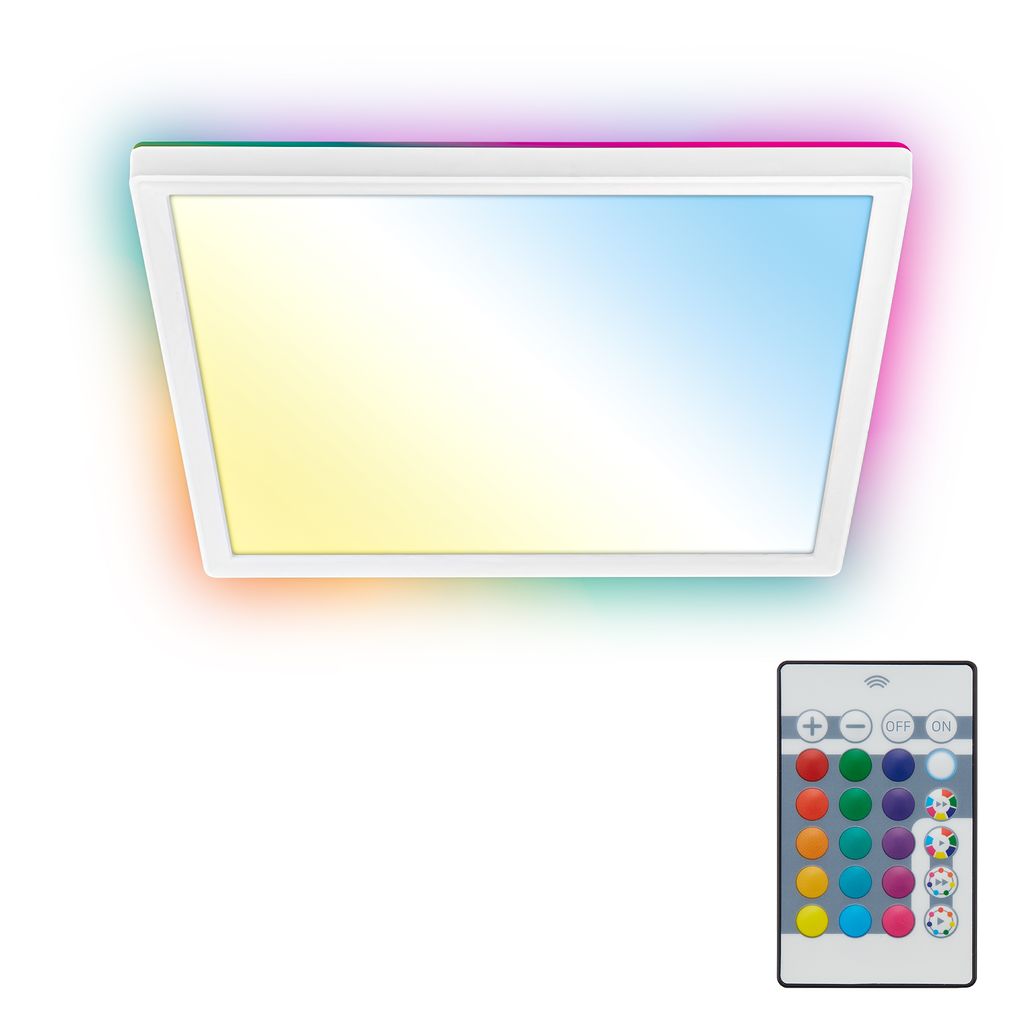 LED Panel 29x29 cm - 18W, 2400lm, dimmbar, Fernbedienung, CCT, RGB, weiß