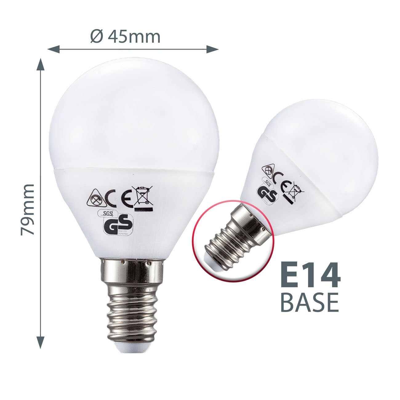 LED Leuchtmittel E14 5W Kugelform | 5er Set - 3