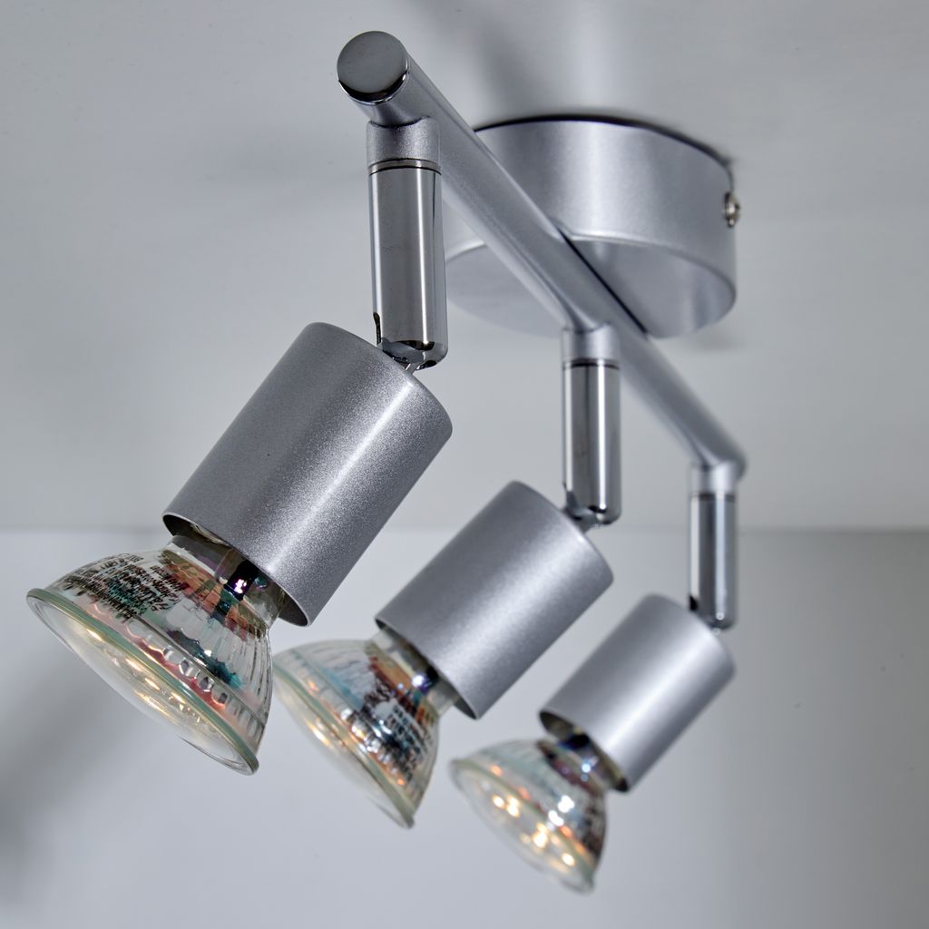 Deckenstrahler - 9W. 750lm. LED. schwenkbar. GU10. 3-flammig. warmweiß. silberfarbig 6