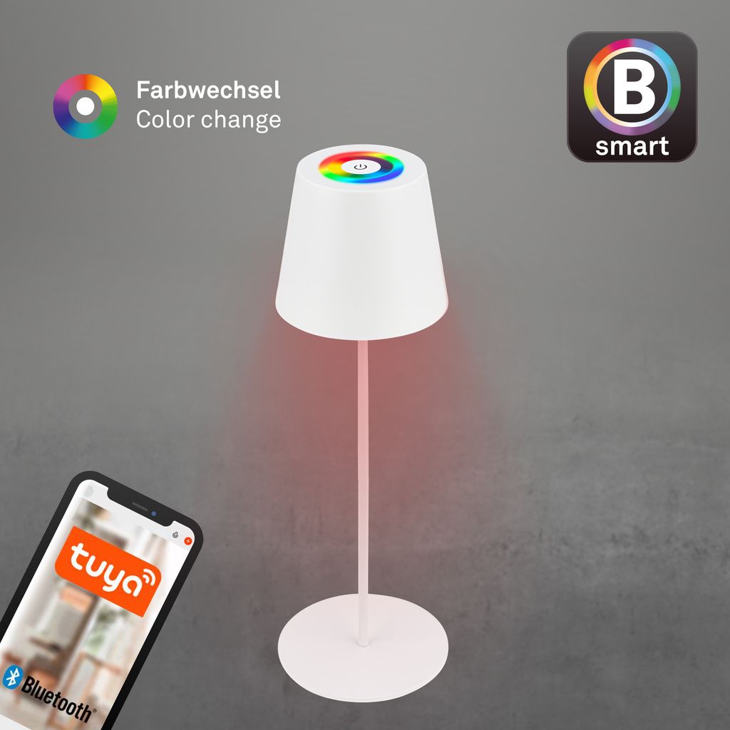 LED Akku-Tischlampe 36cm - kabellos. Smart. Dimmbar. 300 Lumen. 3.5W. 2700K warmweiß. weiß 5