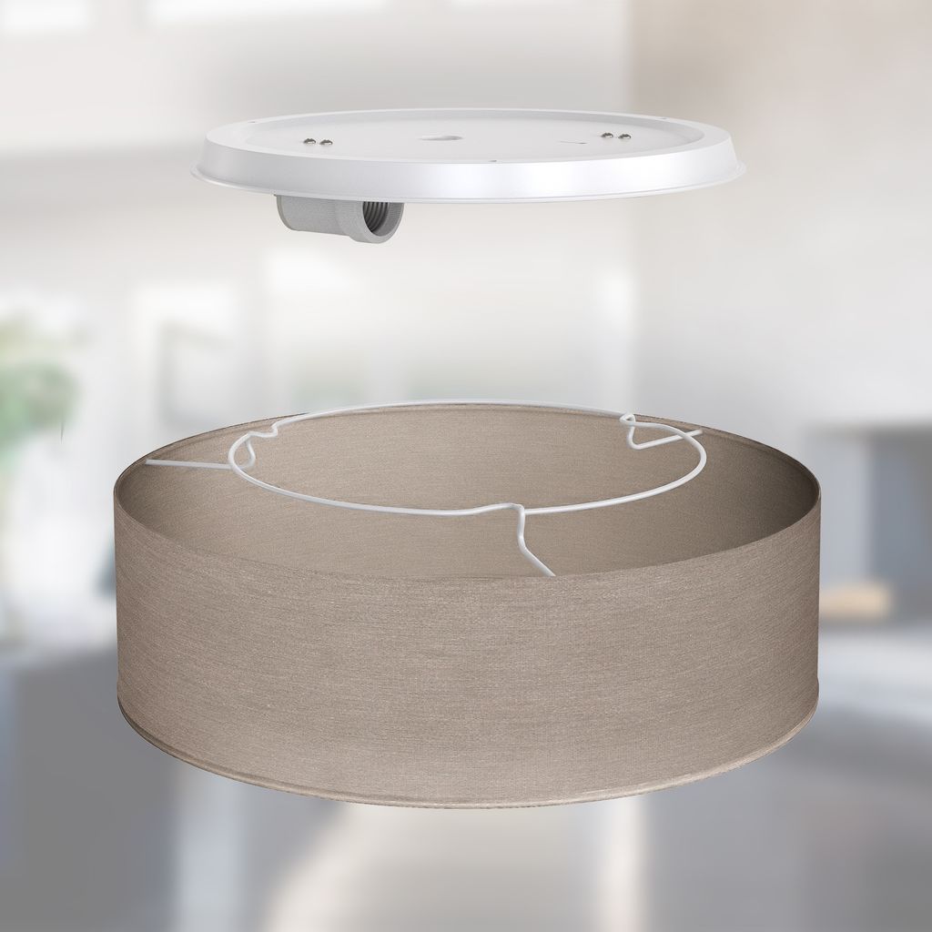 Deckenleuchte Ø30 cm - Stoffschirm. E27 Fassung. 1-flammig. taupe 2