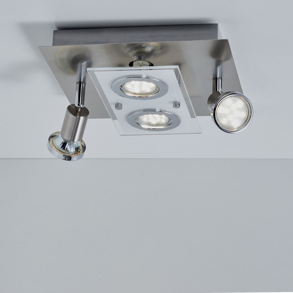 Deckenleuchte 25x25 cm - 12W. 1000lm. LED. schwenkbar. warmweiß. matt-nickel 8