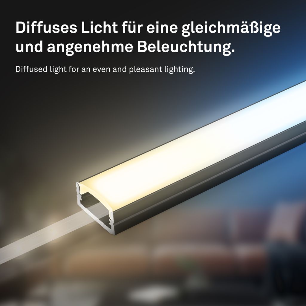 Pimp Your Stripe LED Strip 2m. CCT mit FB + Alu-Profil schwarz 1