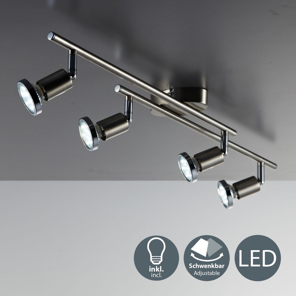 Deckenstrahler - 12W. 1000lm. LED. schwenkbar. GU10. warmweiß. matt-nickel 1