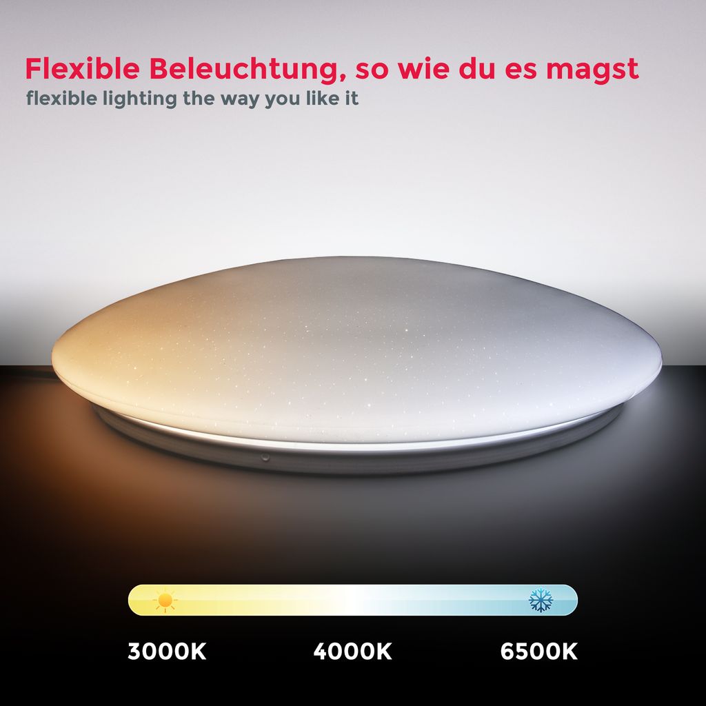 Deckenleuchte Ø50 cm - 40W. 4000lm. LED. smart. dimmbar. CCT. weiß 8