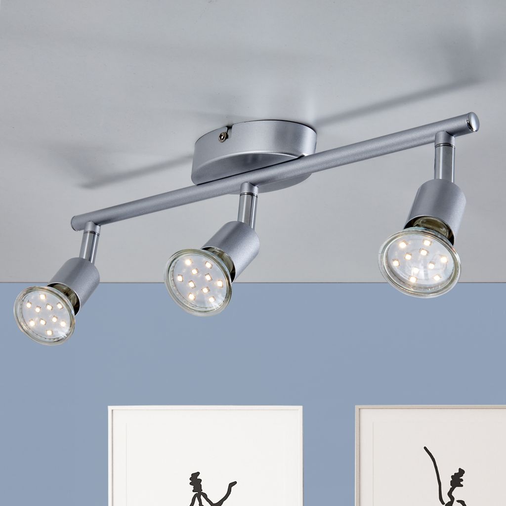 Deckenstrahler - 9W. 750lm. LED. schwenkbar. GU10. 3-flammig. warmweiß. silberfarbig 5