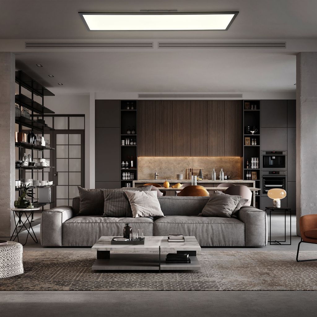 LED Panel 100x25 cm - 24W. 2600lm. dimmbar. Fernbedienung. CCT. schwarz 5