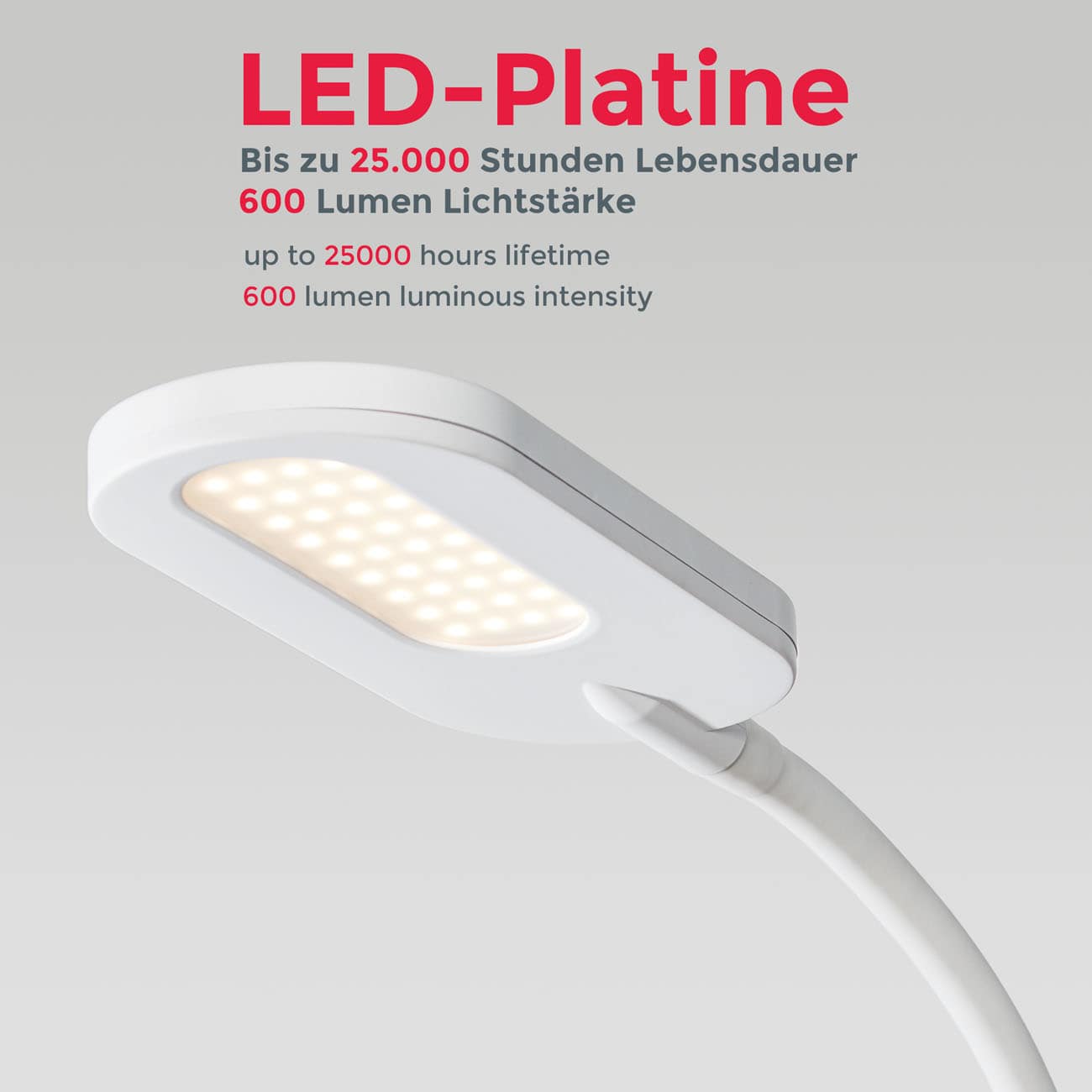 LED Design Stehleuchte dimmbar schwenkbar matt-weiß - 5