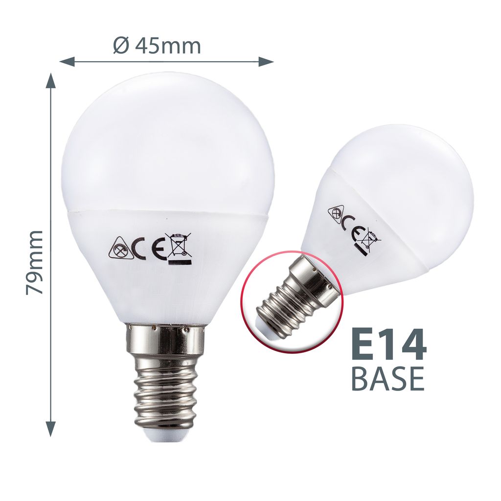 LED Glühbirne E14 5er Set - 4.9W 470lm 3000K warmweiß weiß 7