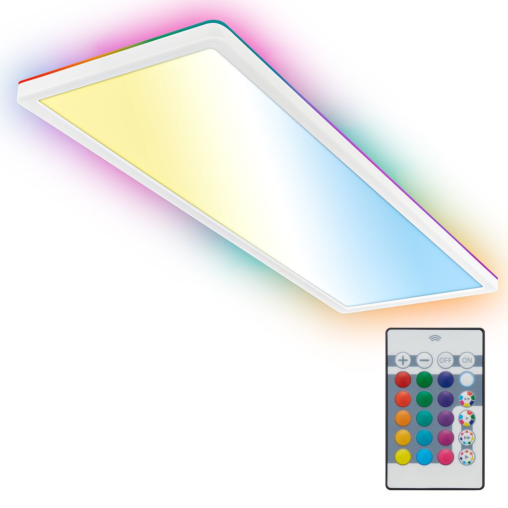 LED Panel 58x20 cm - 22W. 3000lm. dimmbar. Fernbedienung. CCT. RGB. weiß 1