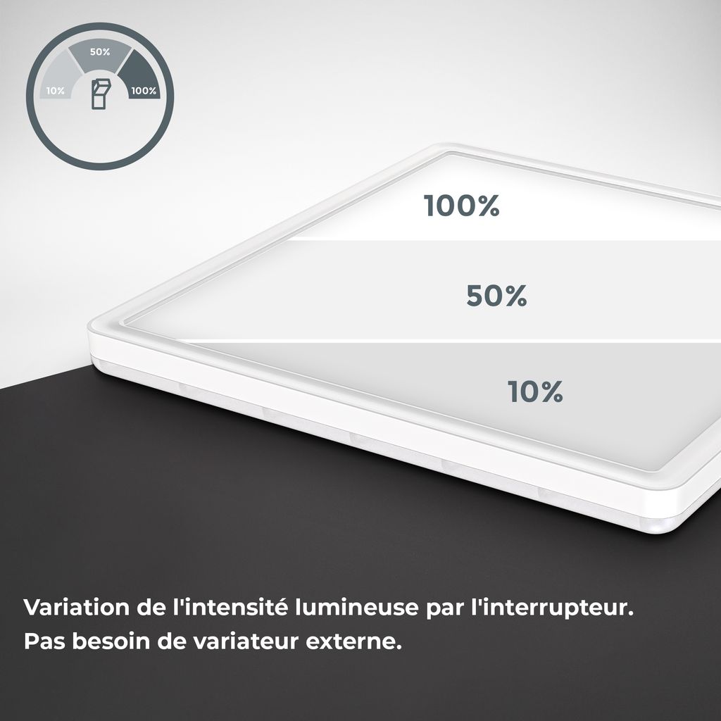 LED Panel 29.3x29.3 cm - 18W. 2400lm. dimmbar. flach. backlight. neutralweiß. weiß 12