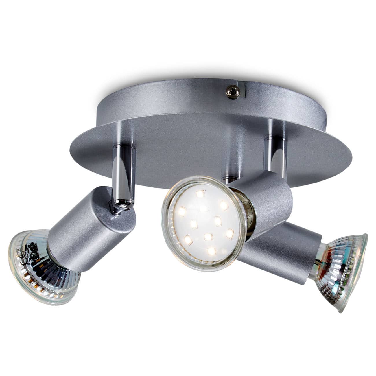 LED Deckenspot 16x8cm - 3-flammig - Deckenleuchte GU10 9W 750lm Spot dreh- & schwenkbar warmweiß | Titanfarbig - 1